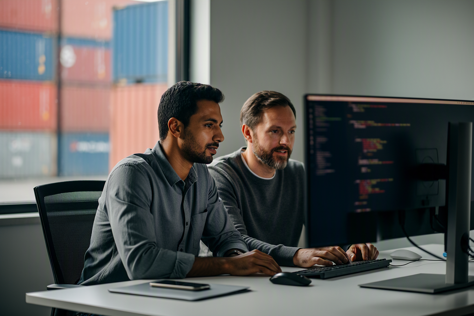 Engineers integrating an API at their desks