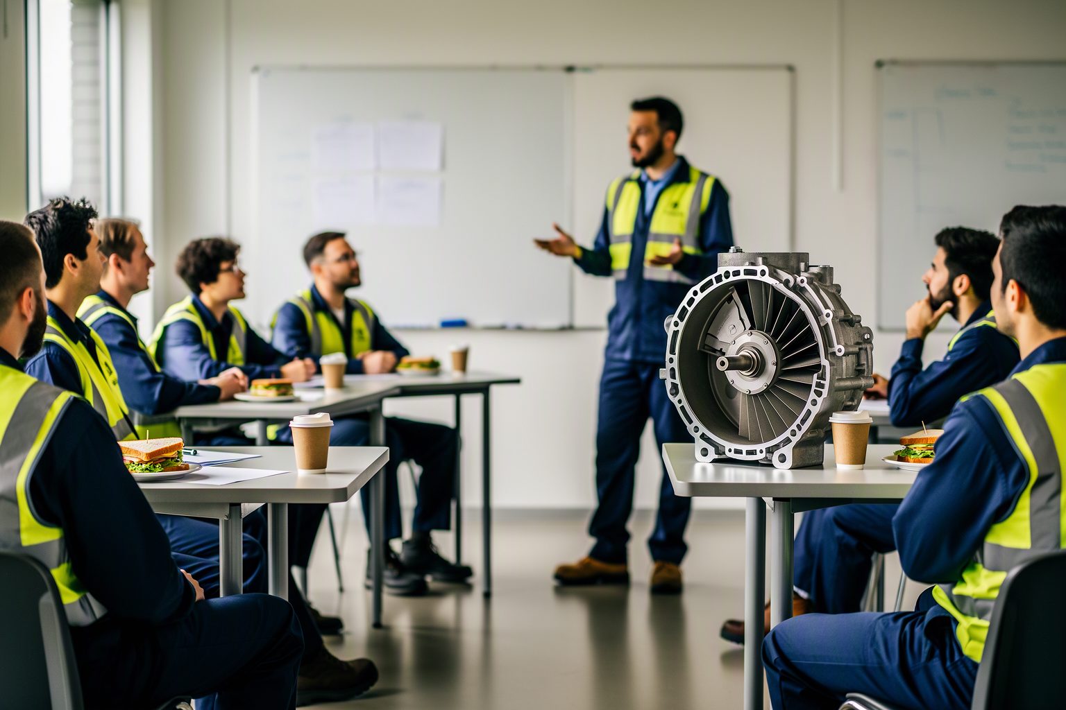 Maintenance staff at a plant lunch-and-learn session
