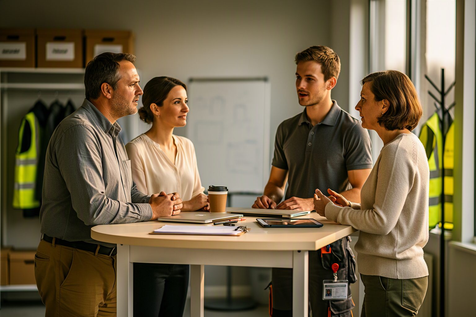A property operations team at a morning stand-up